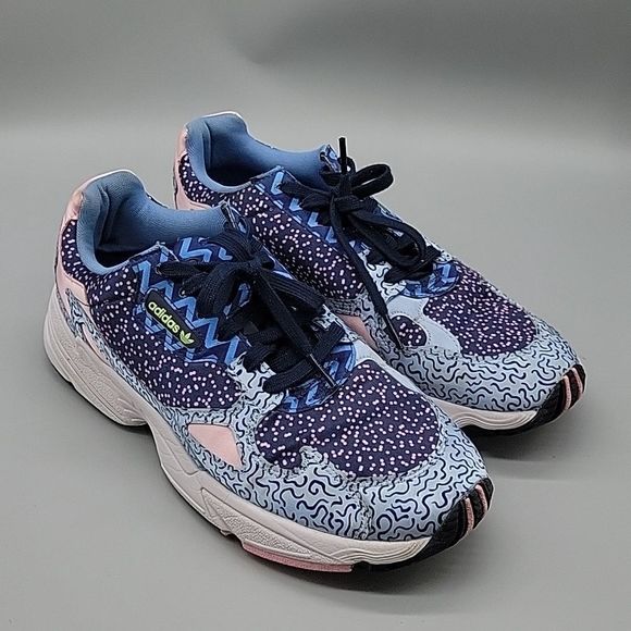 NEW Adidas Falcon Out Loud Graphic Satin Blue Pink - Picture 1 of 8